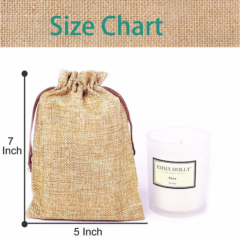 LYSXP 50PCS Burlap Bags with Drawstringï¼Œ5x7 Inch Drawstring Gift Bag Jewelry Pouches for Wedding Party Favors, DIY Craft Christmas Presents - Image 2